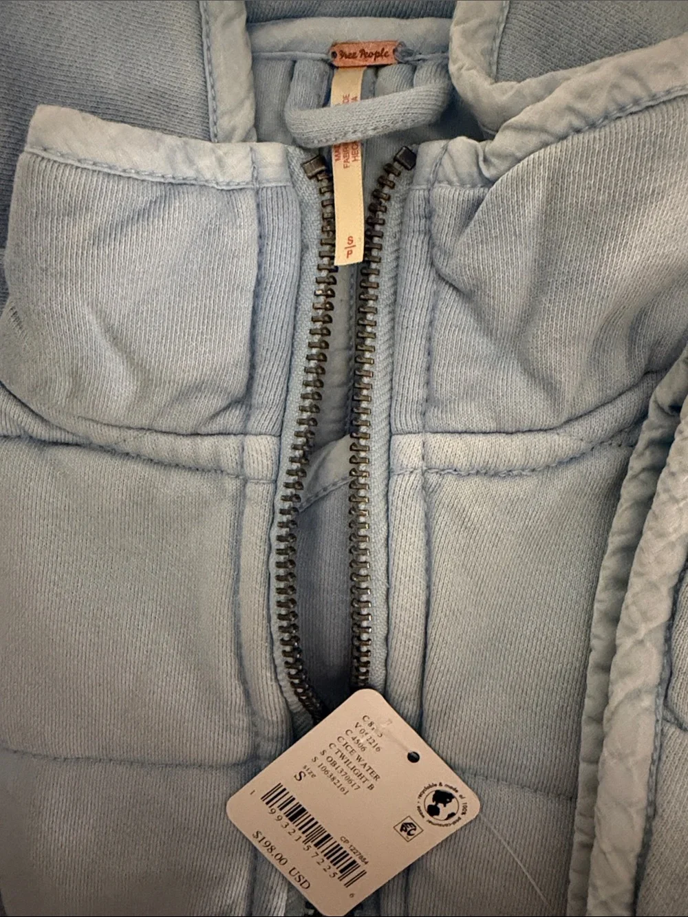 Free People Dolman Quilted Knit Jacket - Ice Water